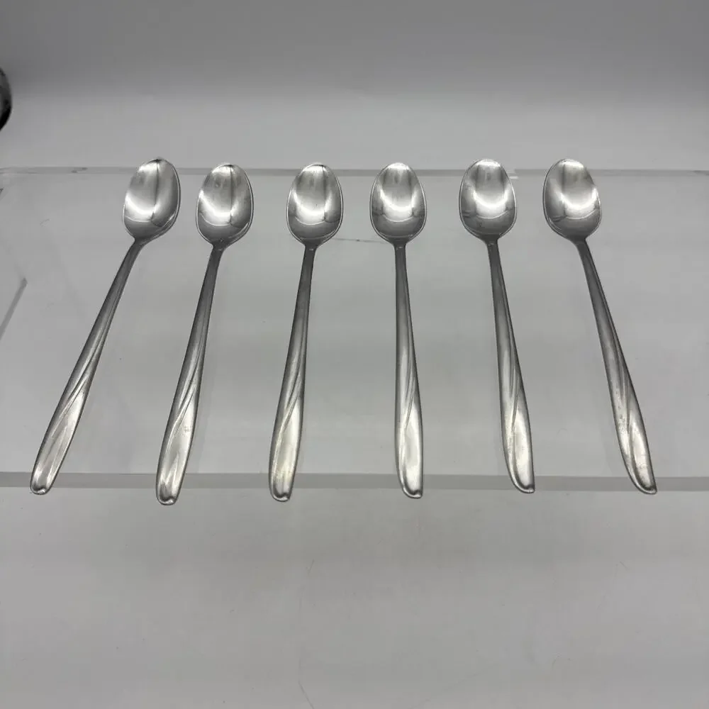 Lot Of 6 Oneida OH295 Stainless Ice Tea Sundae Spoons, England